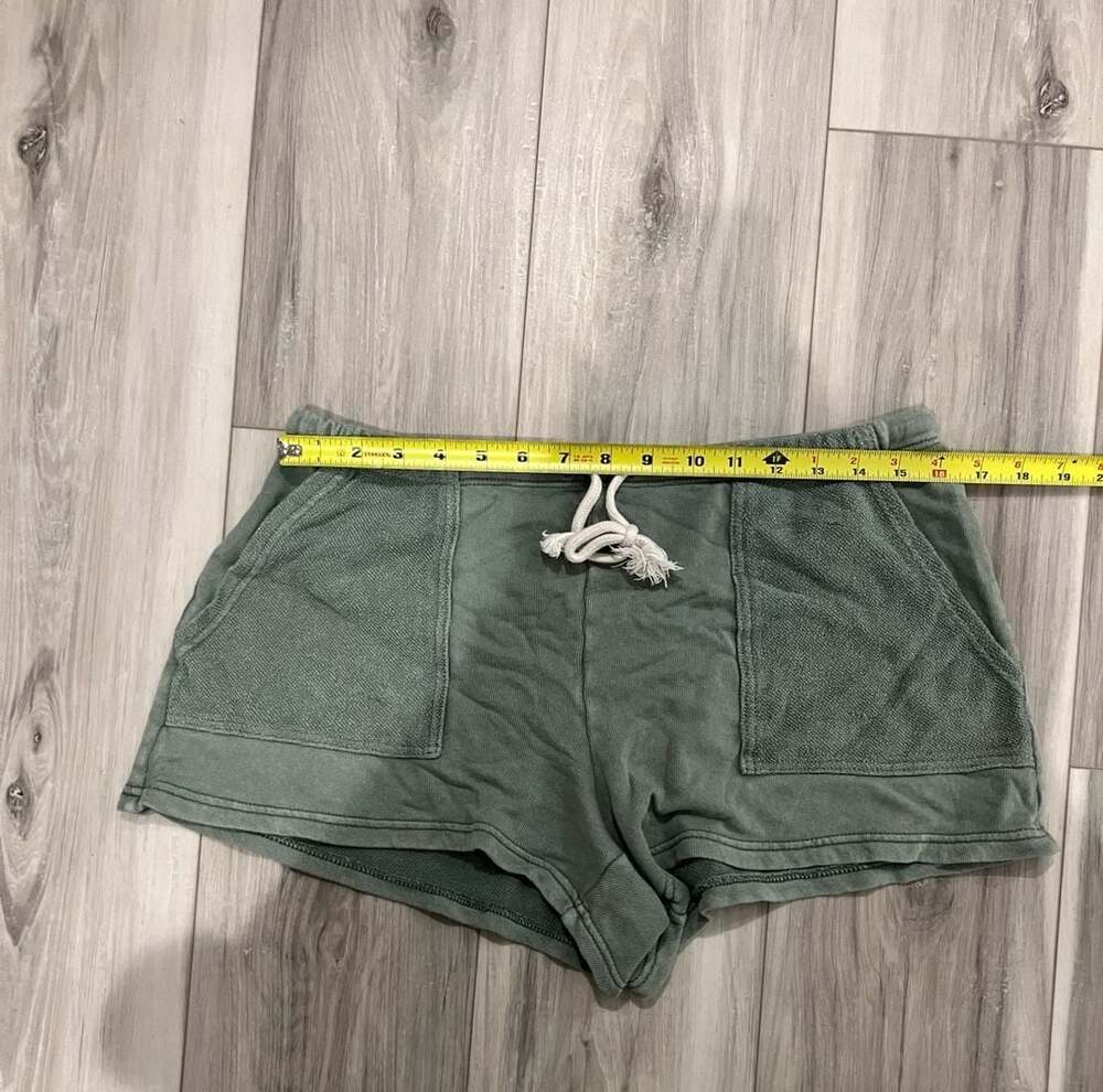 Aerie Green Cotton Shorts with Drawstring Waistband - Picture 4 of 6